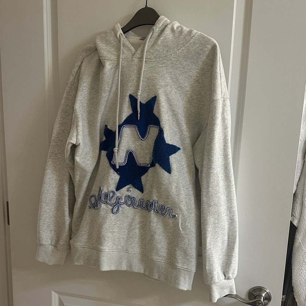 Aelfric Eden Light Gray Hoodie with Navy Graphic